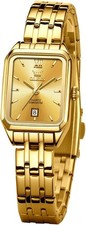Gold Tone Ladies Square Watch