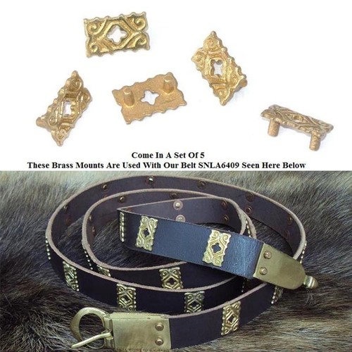 Brass quatrefoil belt studs - studs, x