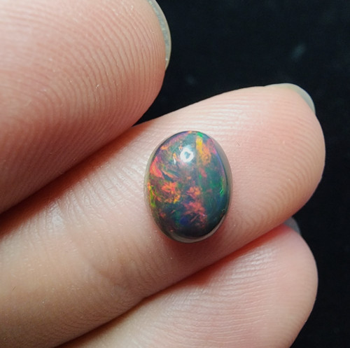 Ethiopian black opal cabochon - ethiopian,