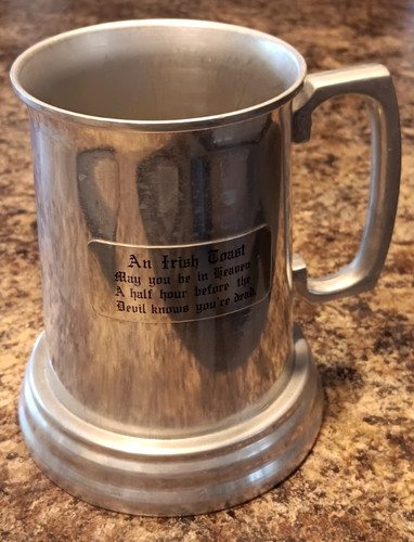 Vintage irish metal - irish, tankard