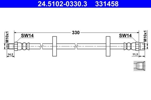 Brake hose ate fits - audi, 100