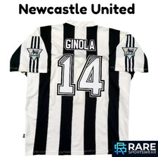 VINTAGE NEWCASTLE UTD 1995-97 HOME FOOTBALL SHIRT XL ADULT (V GOOD) GINOLA No14