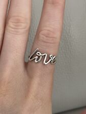 Authentic Tiffany & Co. Silver Graffiti Paloma Picasso LOVE Ring Size 7.5 UK-O/P