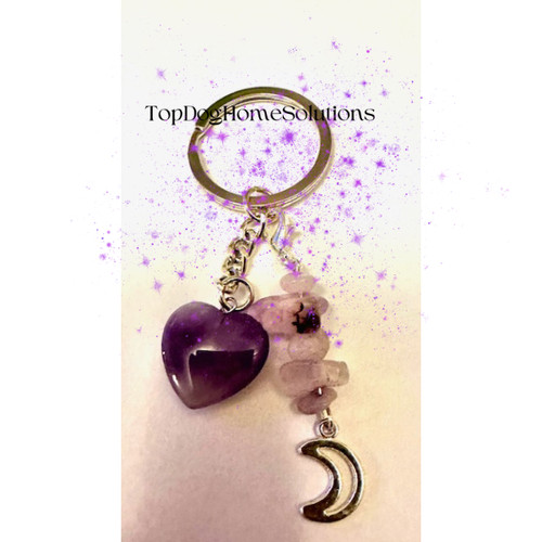 Crystal amethyst heart pendant - crystal,
