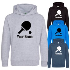 Childs Hoodie Table Tennis Hoodie Personalised Kids Hoody Boys Girls