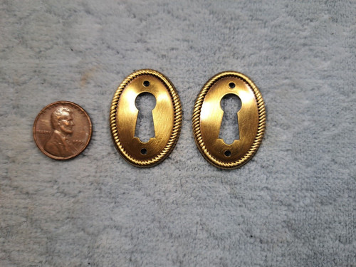 Oval keyhole escutcheons brass - oval,