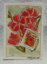 Postal Whimsy LINUM Blossoms