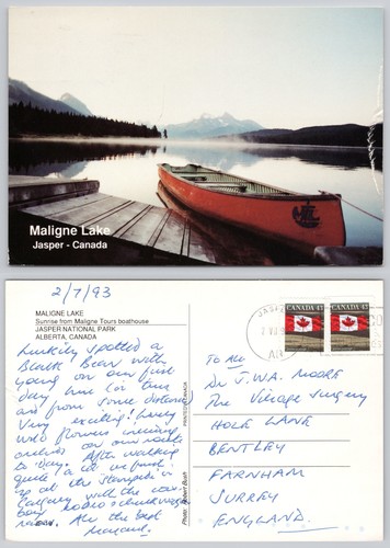 X03053 maligne lake boat - lake,