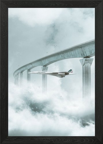 Concorde above clouds framed - above,