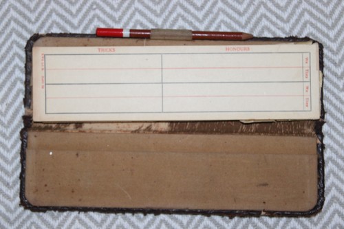 Vintage leather bridge whist - bridge,
