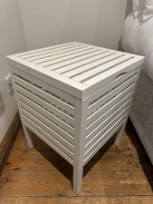 Wooden Laundry Basket White
