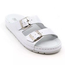 Batz ZITA Handmade Leather Sandals Clogs Mules Slides Women, Pearl