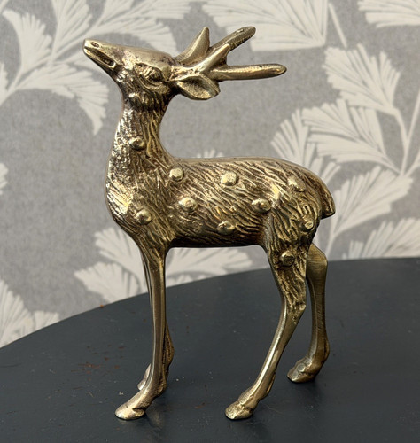 Vintage brass deer stag - vintage,
