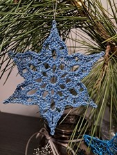 Blue Crochet Snowflakes, set