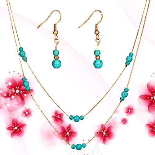 Fashion necklace and earrings - fashion,
