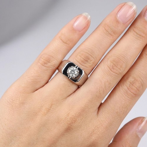 Single stone mens ring - mens,