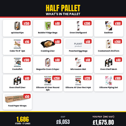 Planit products half pallet - products,