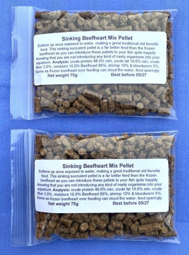 Beefheart fish food pellet for