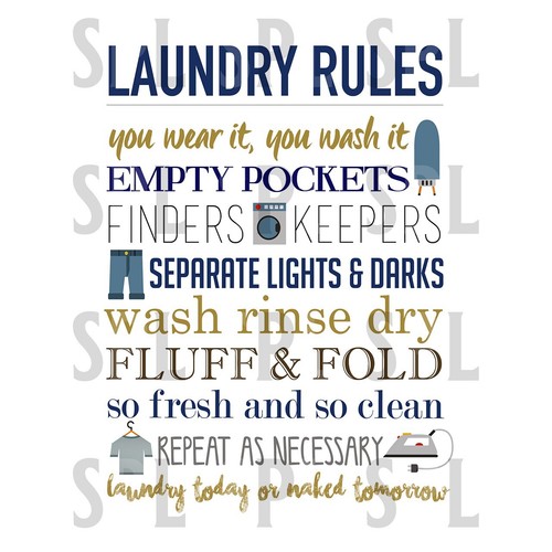 Laundry rules metal - rules, sign