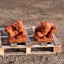 terracotta large gargoyle monsters pier cap garden gate pier gate keepers