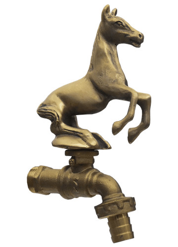 Brass garden tap horse spigot - horse,