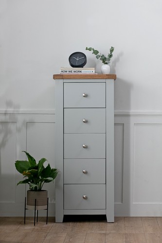 Chest drawers oak pine slim - drawers,