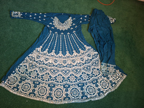 Peice anarkali teal dress - peice,