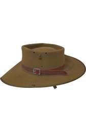 Akubra Wide Brim Felt Hat Brown 6 7/8 Made In Australia