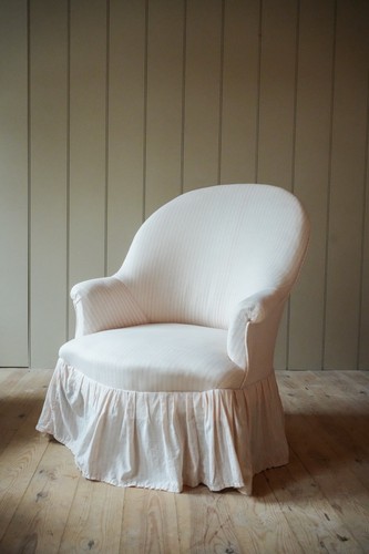 Reupholstered antique armchair - reupholstered,