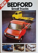 Bedford CF Small Trucks Foldout sales brochure. 10/1980