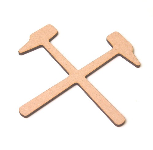 Large wooden crossed - crossed, hammers