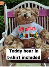 Personalised Teddy Bear 26cm  any picture or text or both