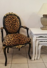 BESPOKE 20TH CENTURY FRENCH LEOPARD PRINT ACCENT CHAIR