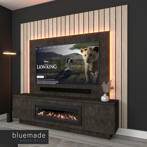 2400mm media wall furniture - media,