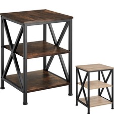 Bedside table wood metal