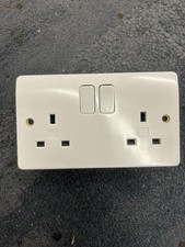 MK Logic Plus K2747WHI 13A Premium Switch Socket 2 Gang 13Amp