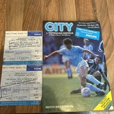 Man City V Tottenham Signed Paul Stewart Programme And Ticket Stubs