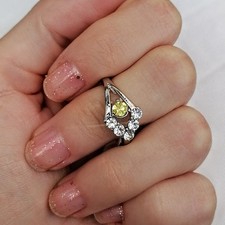 Gorgeous Pretty Cubic Zirconia Imitation Ring Silver  Gift Boxed Sparkly Ring N