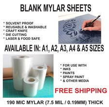 A4 Blank Mylar Sheets (21x29cm) - 190 Micron Thick