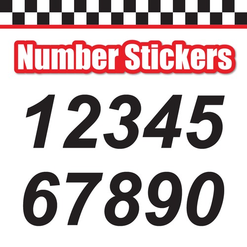 3pcs single number sticker - 3pcs,