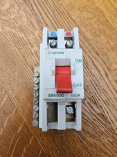 CRABTREE SB6000 100A AC22 DP 100 AMP BS5419 MAIN SWITCH DISCONNECTOR ISOLATOR