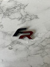 Gloss Black & Red Metal FR  Badge Emblem Leon Ibiza Ateca Seat Black