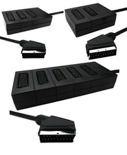SCART Splitter Box .5m Cable in 2 port, 3 port, 5 port version Male to Females