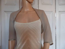 Taupe/Beige elbow length Chiffon Wedding Evening Shrug Bolero Wrap Jacket 