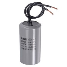 CBB60 Run Capacitor 450V AC 8uF 50/60Hz with 2 Wires Lead Run Round Capacitor