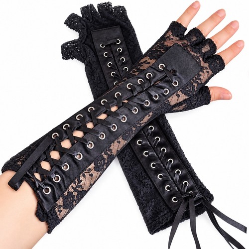 Long black lace ribbon - black,