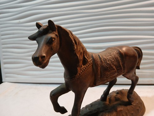 Antique spelter horse statue - antique,