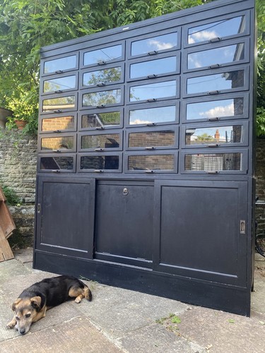 Antique tall oak shop