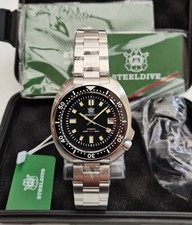 BNIB STEELDIVE SD1970 WILLARD BLACK WATCH SEIKO NH35 ALL STEEL CERAMIC BGW9 200m