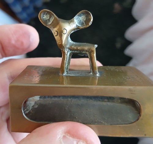 Brass plated metal matchbox - plated,